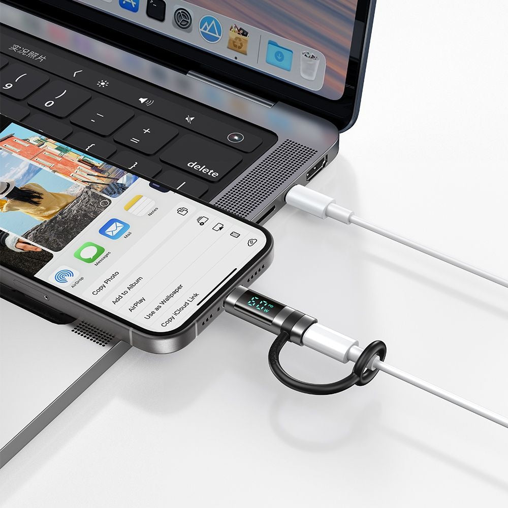 Adapter for Data og Lading Lightning - USB-C McDodo OT-0180 Pigeon Display, Svart