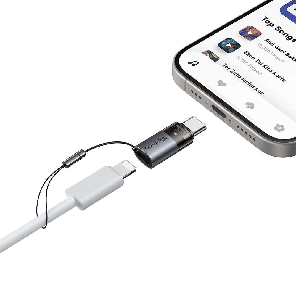 Adapter for Data og Lading Lightning - USB-C McDodo OT-7610, Svart