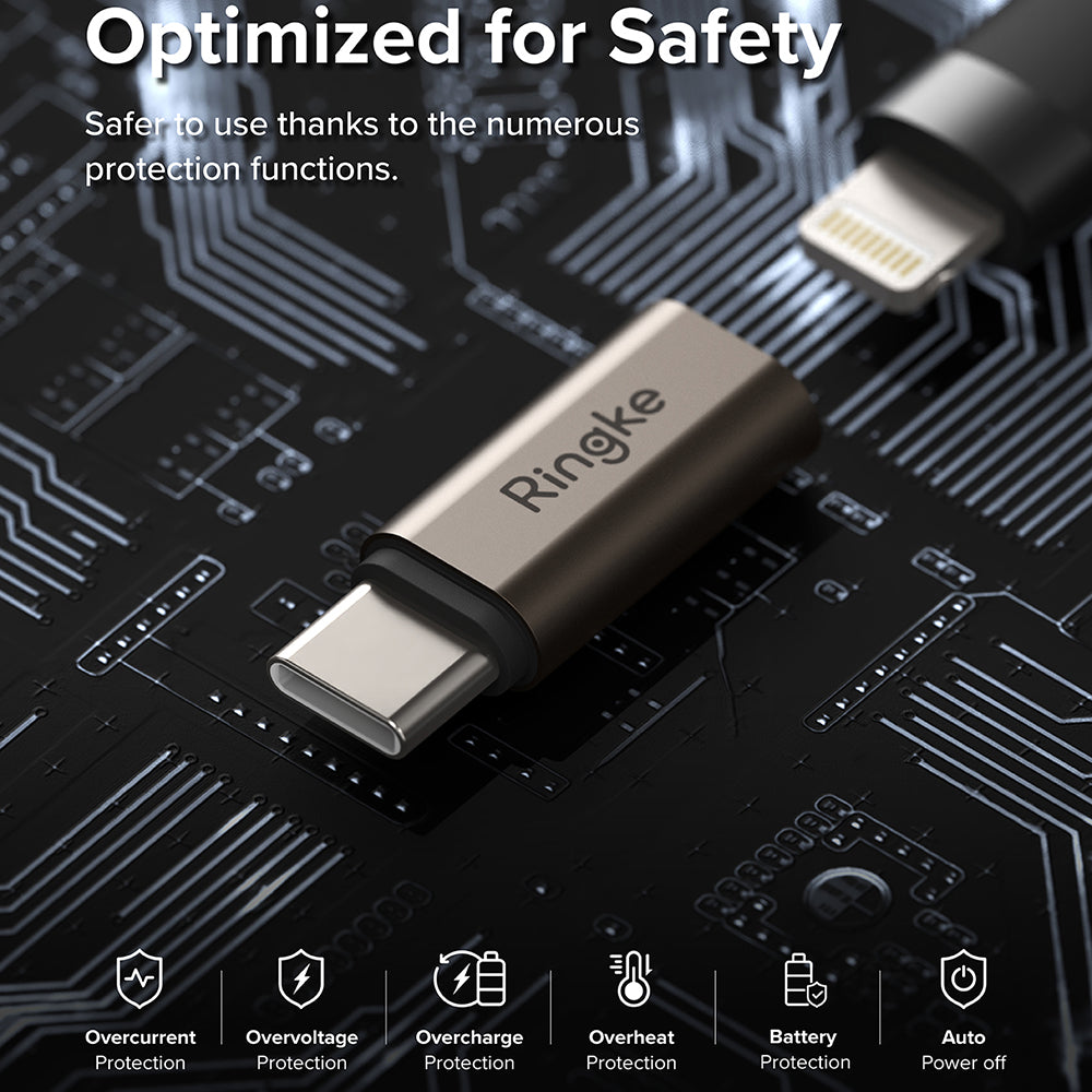 Adapter for Data og Lading Lightning - USB-C Ringke, Brun, Sett med 2 stykker