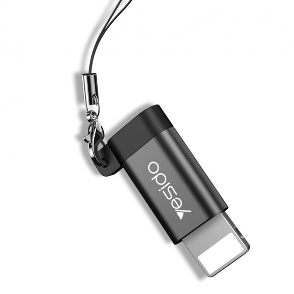 Adapter for Data and Charging microUSB - Lightning Yesido GS05, Svart