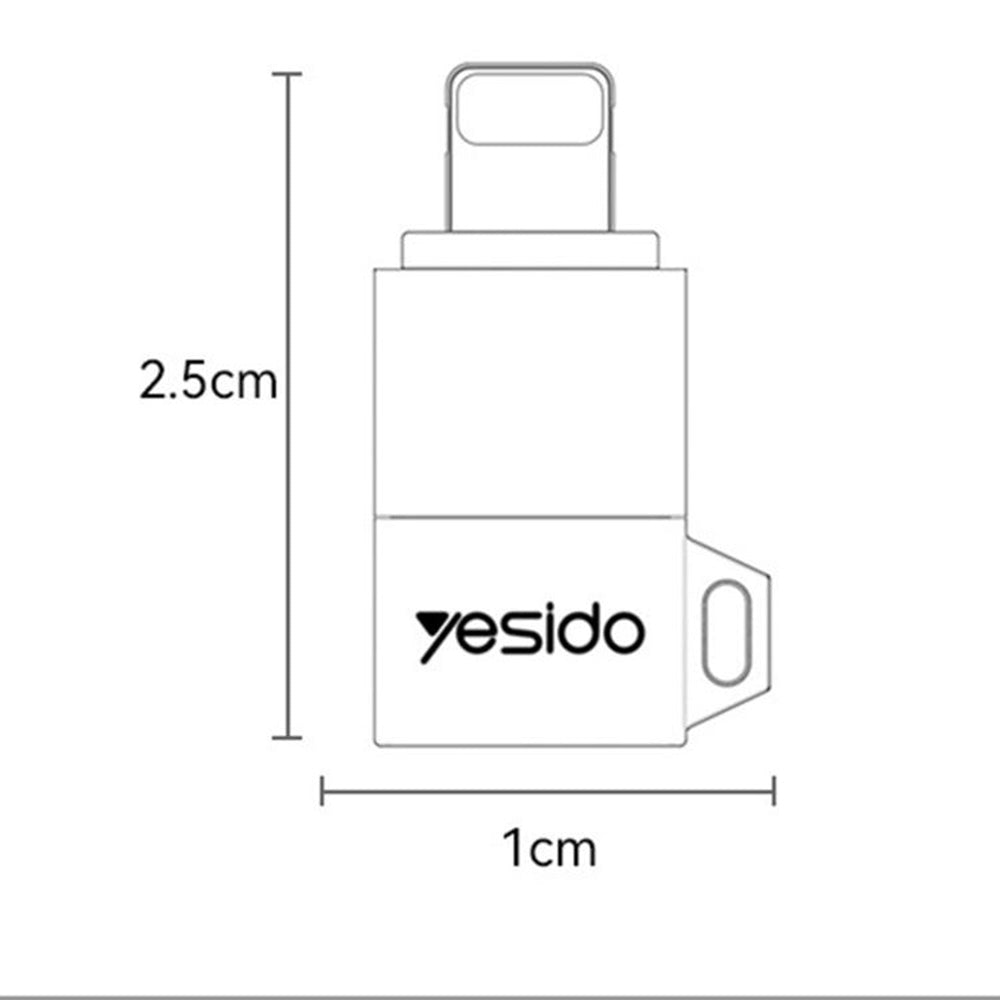 Adapter for Data and Charging microUSB - Lightning Yesido GS30, Grå