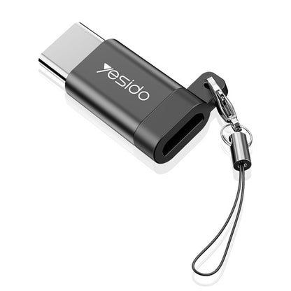 Adaptor for data og lading microUSB - USB-C Yesido GS04, Svart
