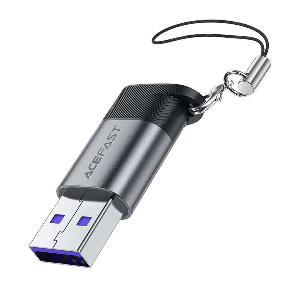 USB-C - USB-A Acefast J8 data- og ladeadapter, Grå