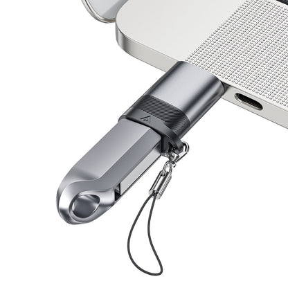 USB-C - USB-A Acefast J8 data- og ladeadapter, Grå