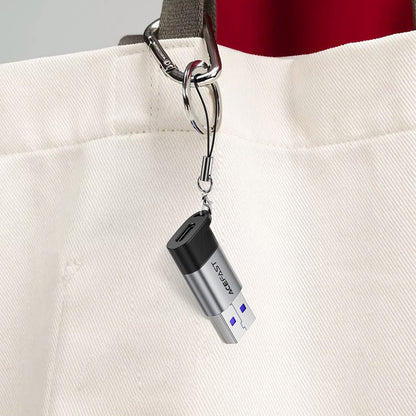 USB-C - USB-A Acefast J8 data- og ladeadapter, Grå