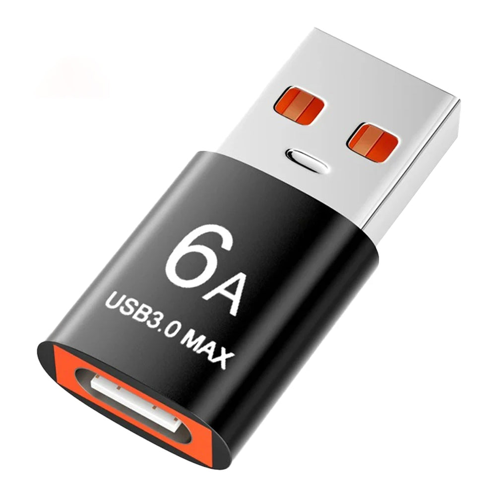 USB-C - USB-A Data- og Ladeadapter Techsuit A5 HyperPort, Svart Oransje