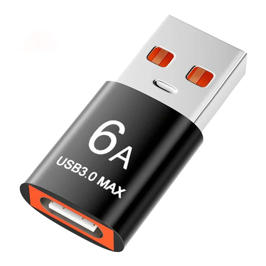 USB-C - USB-A Data- og Ladeadapter Techsuit A5 HyperPort, Svart Oransje