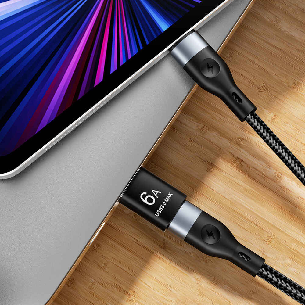 USB-C - USB-A Data- og Ladeadapter Techsuit A5 HyperPort, Svart Oransje