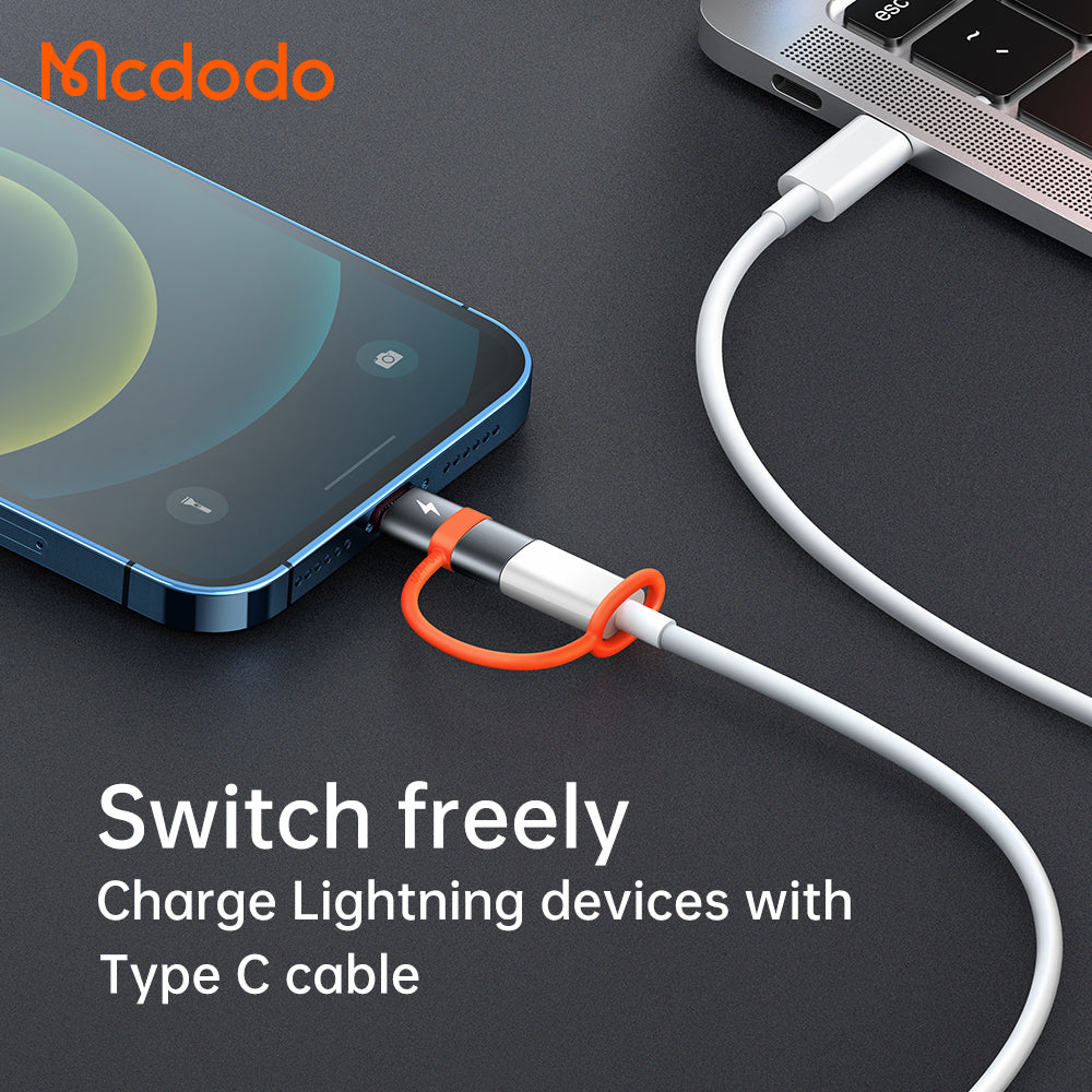 Adapter for Data og Lading USB-C - Lightning McDodo OT-0510, Grå