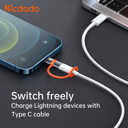 Adapter for Data og Lading USB-C - Lightning McDodo OT-0510, Grå