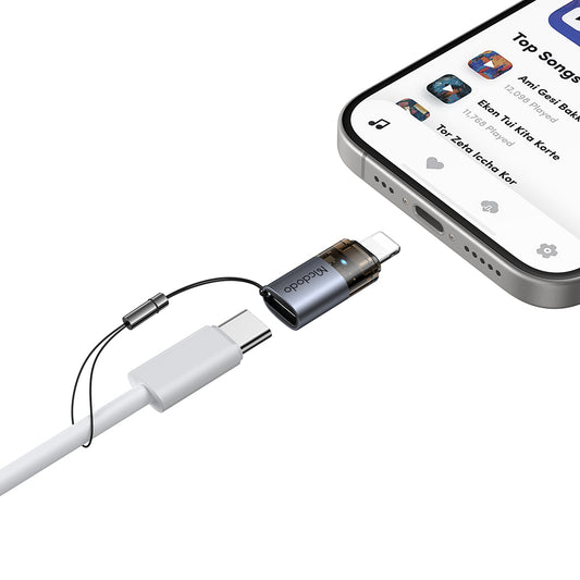 USB-C - Lightning McDodo OT-7630 Data- og Ladeadapter, Svart