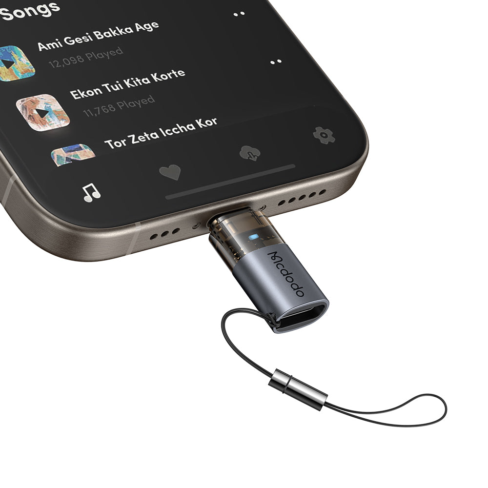 USB-C - Lightning McDodo OT-7630 Data- og Ladeadapter, Svart