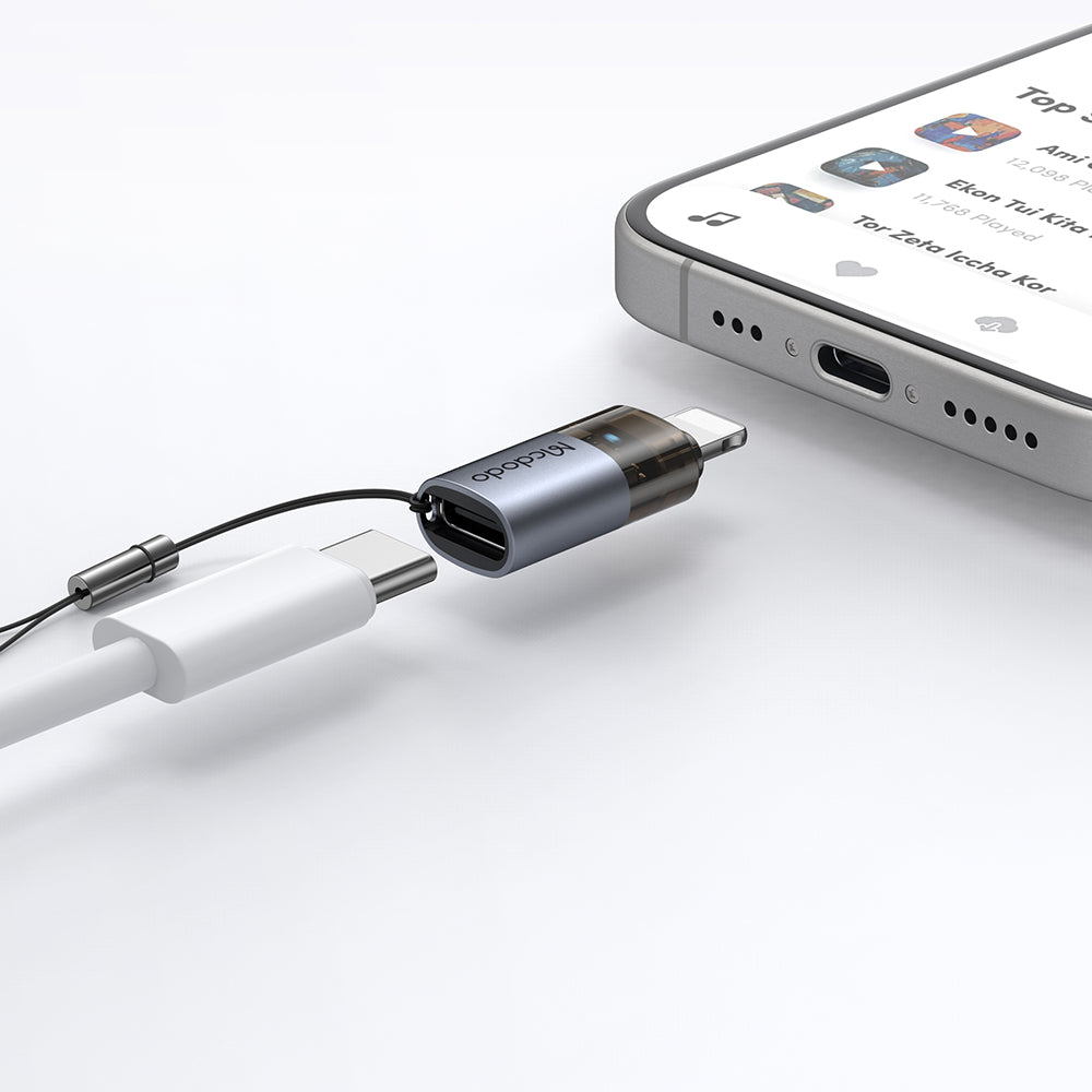 USB-C - Lightning McDodo OT-7630 Data- og Ladeadapter, Svart