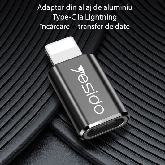 USB-C - Lightning Data og Ladeadapter Yesido GS03, Svart