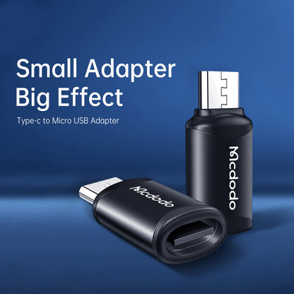 Adapter for Data og Lading USB-C - microUSB McDodo OT-7690, Svart