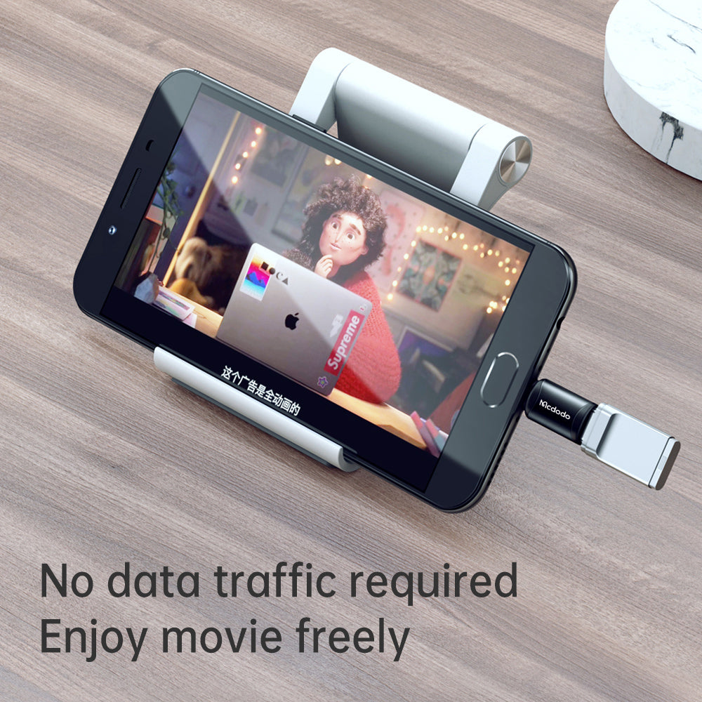 Adapter for Data og Lading USB-C - microUSB McDodo OT-7690, Svart