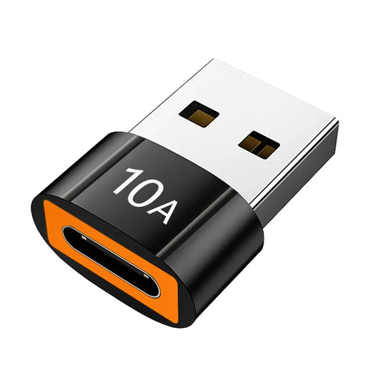 USB-C - USB-A Data- og Ladeadapter Techsuit A7 HyperPort, Svart Oransje