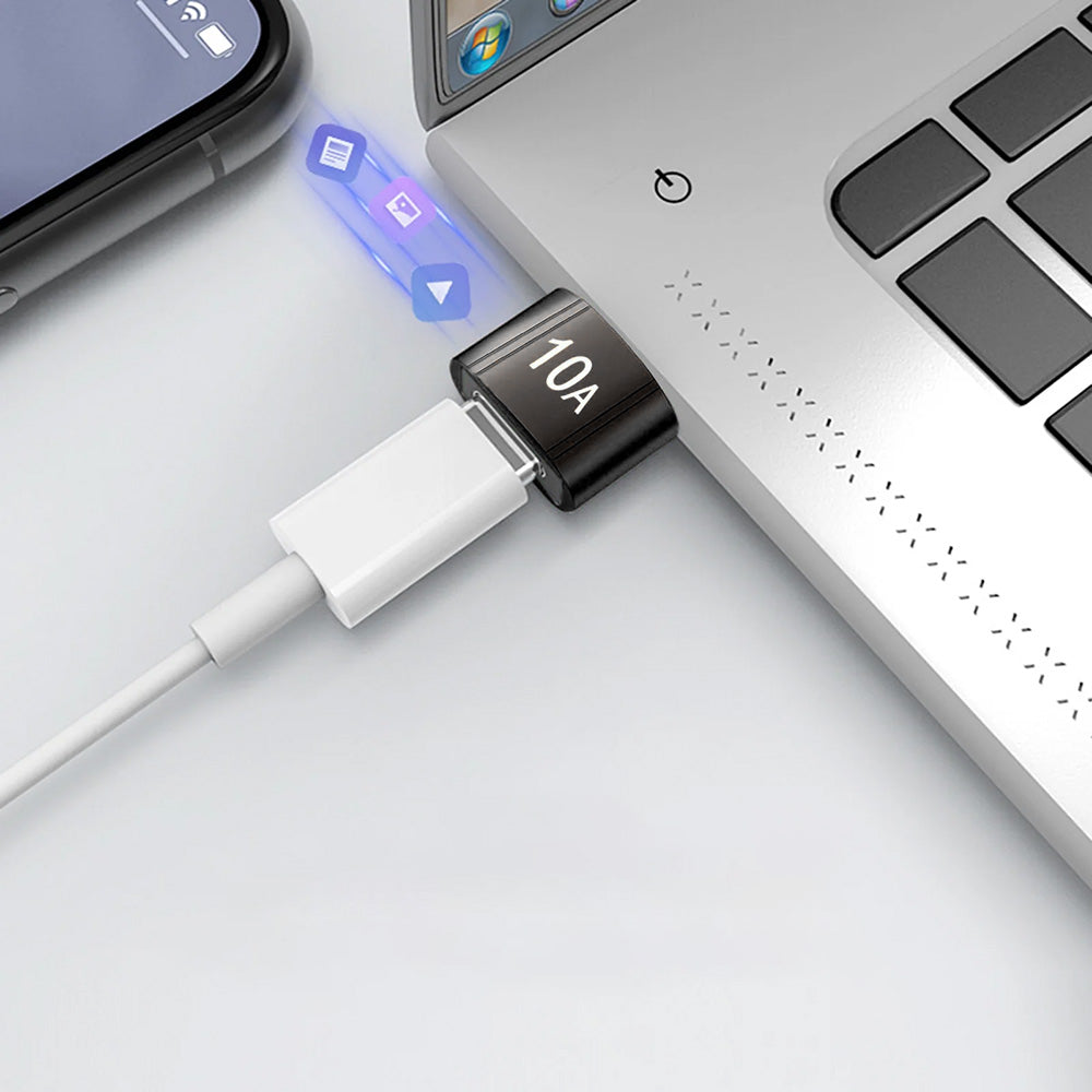 USB-C - USB-A Data- og Ladeadapter Techsuit A7 HyperPort, Svart Oransje