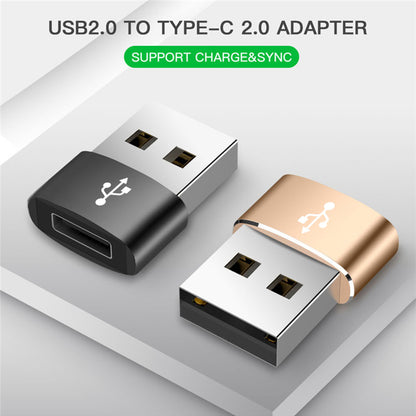 USB-C - USB-A Techsuit Data- og Ladeadapter, Svart