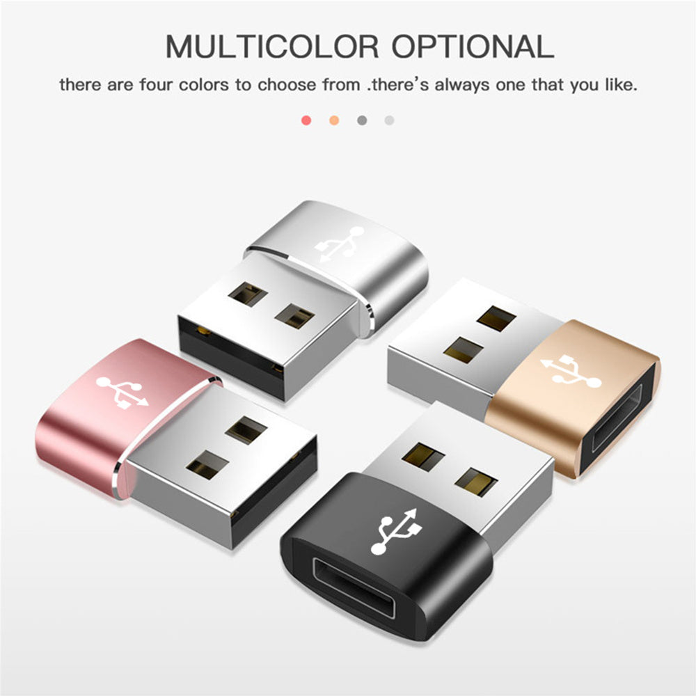USB-C - USB-A Techsuit Data- og Ladeadapter, Svart