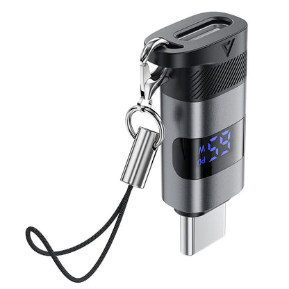 USB-C data- og ladeadapter - USB-C Acefast J9 Display, Grå