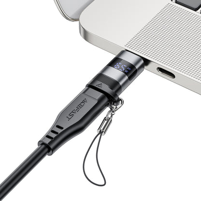 USB-C data- og ladeadapter - USB-C Acefast J9 Display, Grå