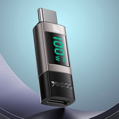 USB-C data- og ladeadapter - USB-C Yesido GS24 Display, Grå