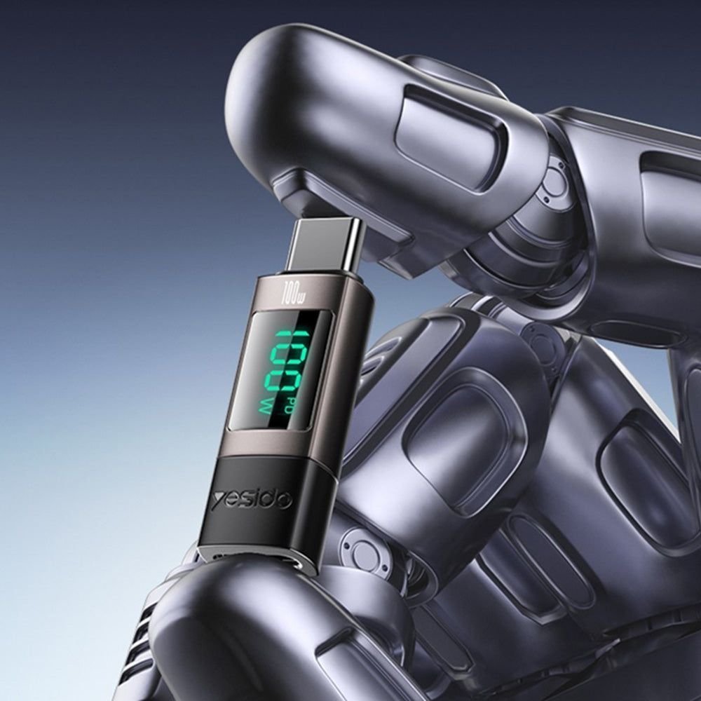 USB-C data- og ladeadapter - USB-C Yesido GS24 Display, Grå