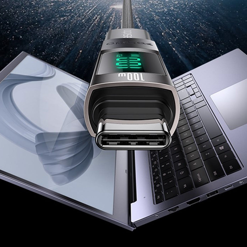 USB-C data- og ladeadapter - USB-C Yesido GS24 Display, Grå