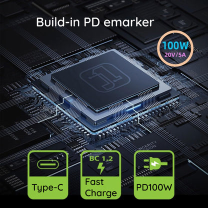 Techsuit LaptopPlugX A22 ladeadapter, DC - USB-C, Grå