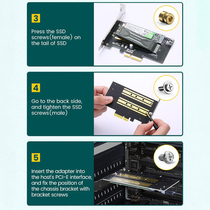 SSD-grensesnittadapter UGREEN CM302 (70504), NVMe M.2 / SATA - PCIe 3.0 X4
