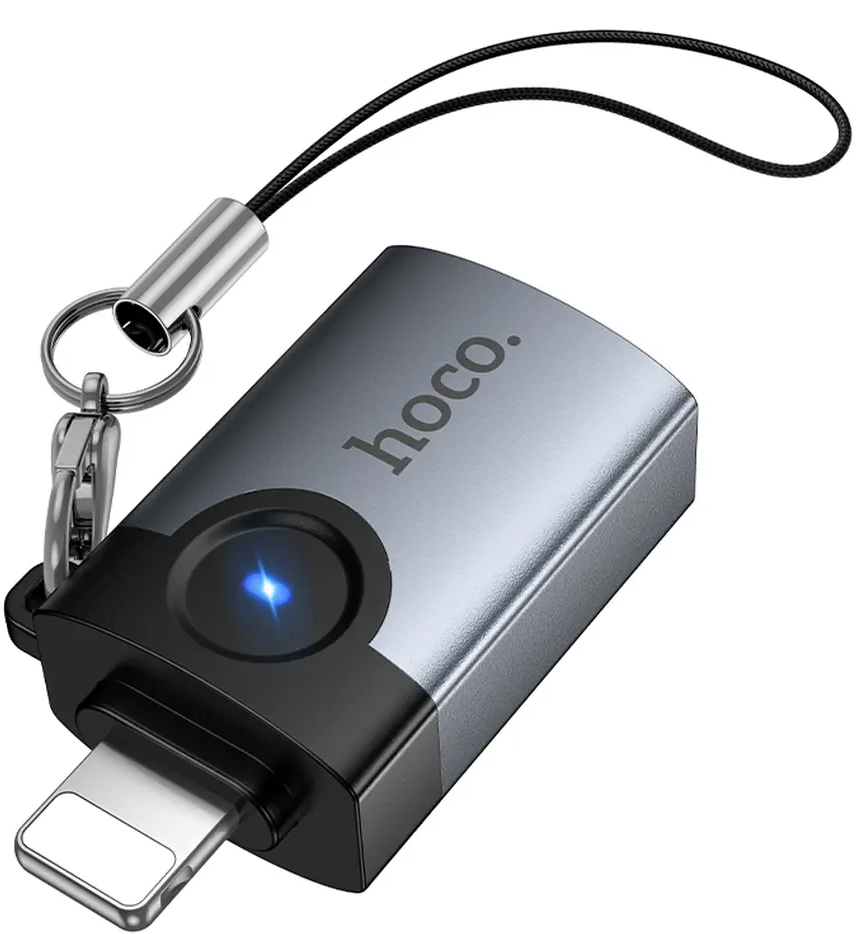 OTG Lightning-adapter - USB-A HOCO UA46, Grå