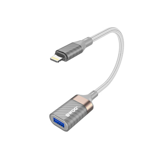 OTG Lightning - USB-A BWOO BZ70 adapter, Grå