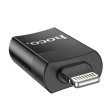 OTG Lightning - USB-A HOCO UA17 adapter, Svart