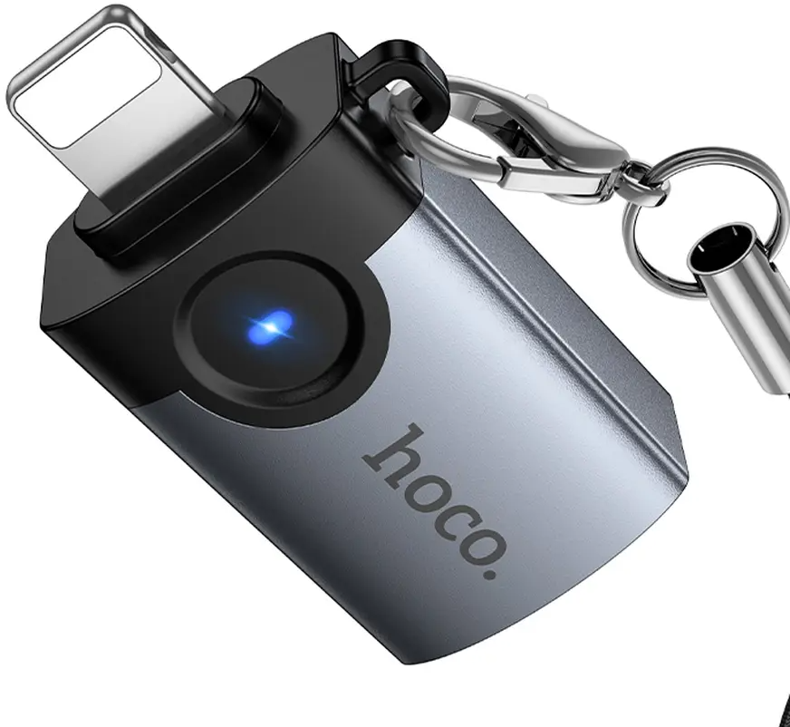 OTG Lightning-adapter - USB-A HOCO UA46, Grå