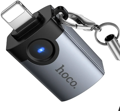 OTG Lightning-adapter - USB-A HOCO UA46, Grå
