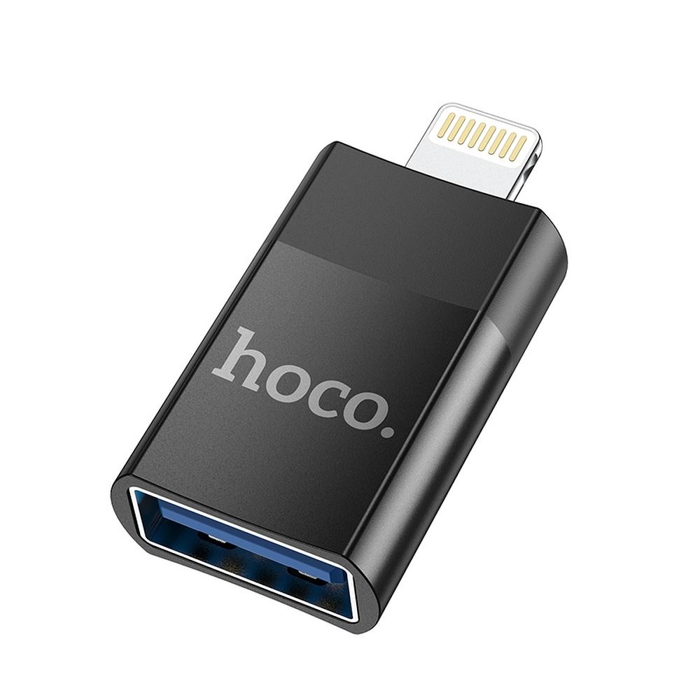 OTG Lightning - USB-A HOCO UA17 adapter, Svart