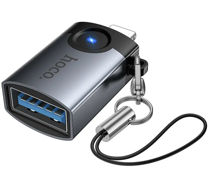 OTG Lightning-adapter - USB-A HOCO UA46, Grå