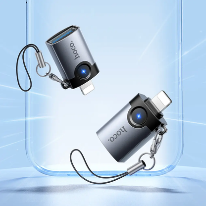OTG Lightning-adapter - USB-A HOCO UA46, Grå