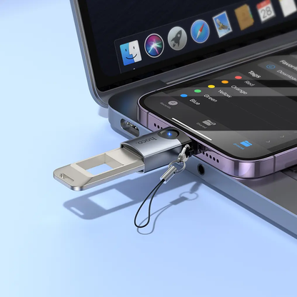 OTG Lightning-adapter - USB-A HOCO UA46, Grå