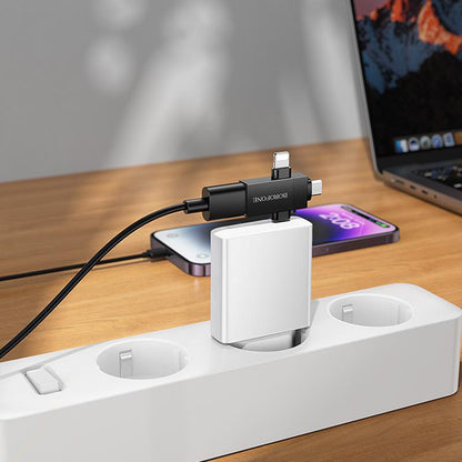 OTG-adapter Lightning / microUSB / USB-C - USB-A Borofone BV26D, Svart