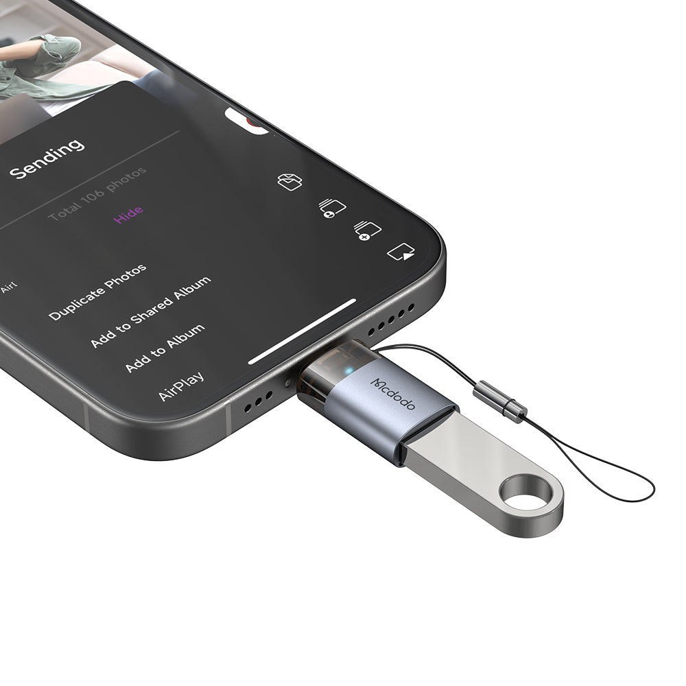 OTG Lightning - USB-A McDodo OT-7390 adapter, Svart