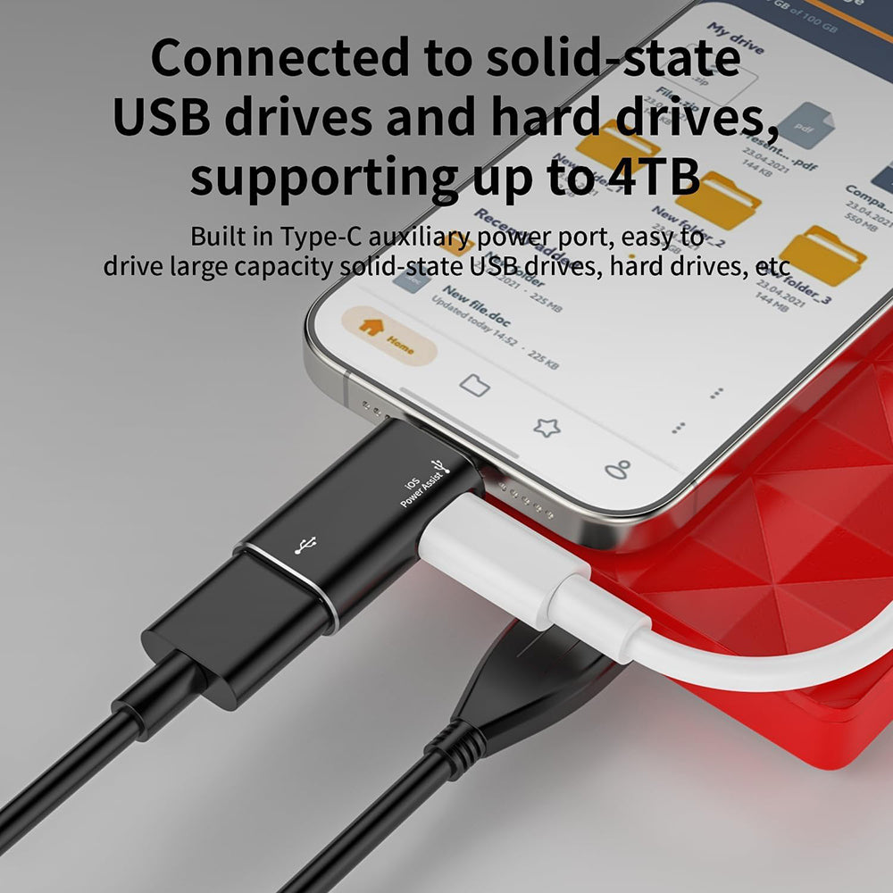 OTG Lightning - USB-A Techsuit A18 AluVoltX adapter, Svart