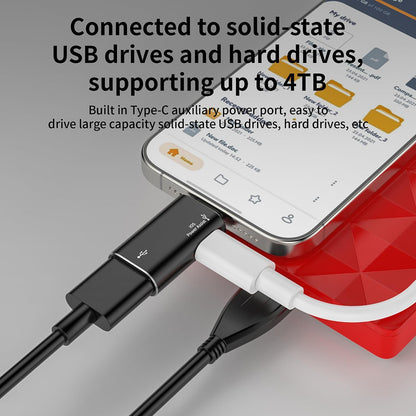 OTG Lightning - USB-A Techsuit A18 AluVoltX adapter, Svart