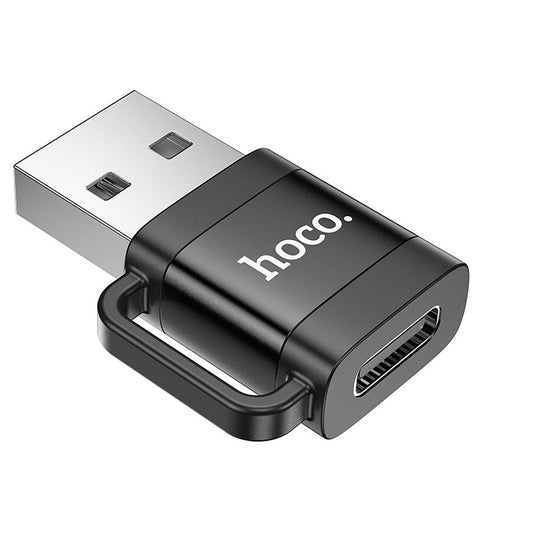 USB-C - USB-A Data og Ladeadapter HOCO UA31D, Svart