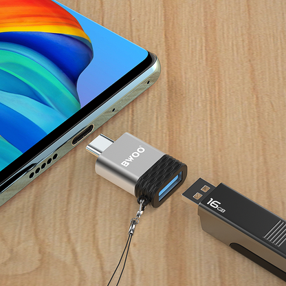 OTG-adapter USB-A - USB-C BWOO BZ-35, Grå