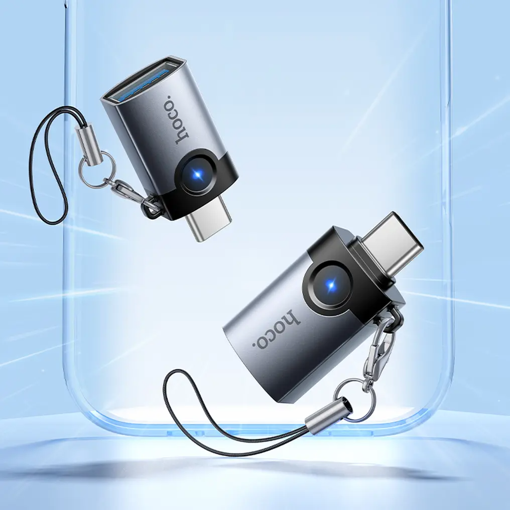 OTG-adapter USB-C - USB-A HOCO UA46C, Grå