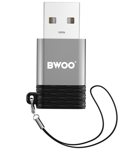 USB-C til USB-A data- og ladeadapter BWOO BZ-38, grå