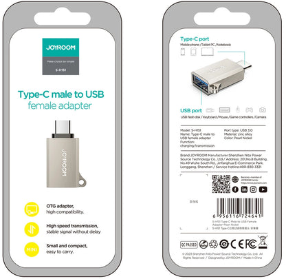 OTG-adapter USB-C - USB-A Joyroom S-H151, Sølv