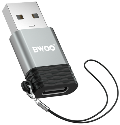 USB-C til USB-A data- og ladeadapter BWOO BZ-38, grå